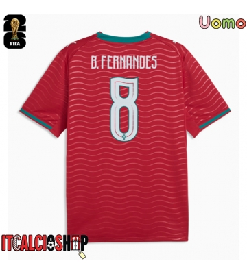 Portogallo Bruno Fernandes #8 Prima Maglia Mondiali 2026 Manica Corta
